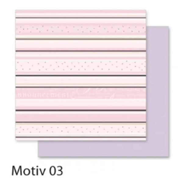Бумага для скрапбукинга Design Papers Romantic Романтика 190 г/м2, 30,5x30,5 см, №03