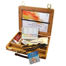 Подарунковий набір акварельних фарб Winsor у дерев'яному боксі, 0190693 Winsor Newton арт 190693