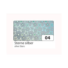 Картон голографический Folia Holographic Card 230 г/м2,50x70 см, Silver Stars Серебряные звезды