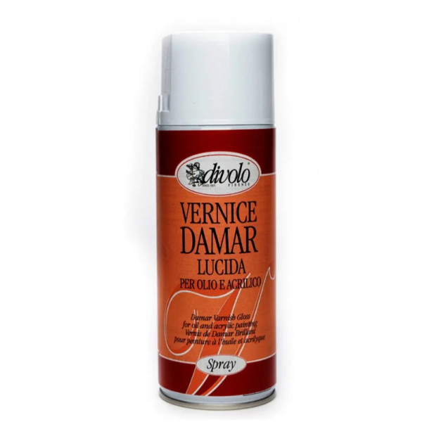 Лак даммарный Damar lucida spray, глянцевый, 400 мл, Divolo