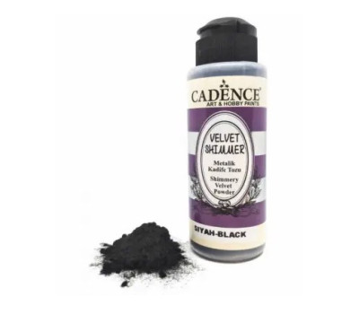 Пудра оксамитова перламутрова флок Velvet Powder Shimmer Cadence, 120 мл, Black Чорний
