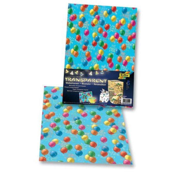 Калька Folia Transparent paper Kids 115 г/м2, 50x70, Balloons лист