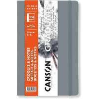 Блокнот Canson Graduate Sketch and Notes, м'яка обкладинка, 90 г, 14,8x21 см, 184 листи, Light grey