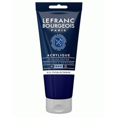 Акрилова фарба Lefranc Fine Acrylic Color, 200 мл №095 Phthalocyanine Blue Фталоціаніновий Синій