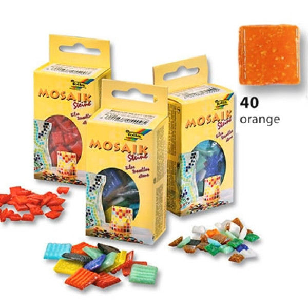 Мозаїка Folia Mosaic-glass tiles 200 г/м2, 10x10 мм (300 шт) №40 Orange (Помаранчевий)