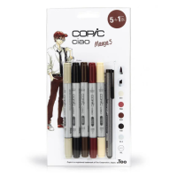 Набір спиртових маркерів Copic Ciao Set 5+1 Manga boys + лайнер, 6 шт