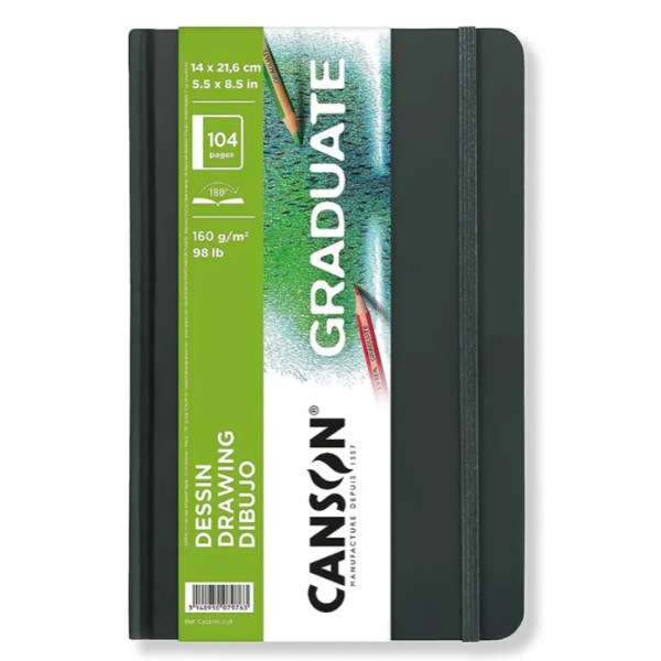 Блокнот для эскизов Graduate Dessin Light grain Canson 160 г, 14,8x21 см, 104 листов, 52 листа