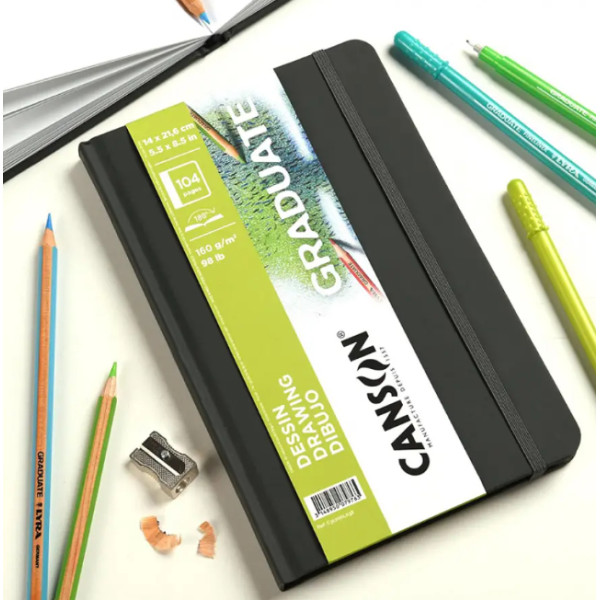 Блокнот для эскизов Graduate Dessin Light grain Canson 160 г, 14,8x21 см, 104 листов, 52 листа