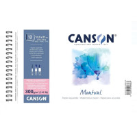 Альбом для акварелі на спіралі Montval Hot Pressed 300 г, 13,5x21 см, 12 аркушів, Canson