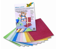 Набор дизайнерской бумаги Folia, Creative Card Jute Fibre metallic 230 г/м2, 23x33 см, Джутовые волокна металлик, 10 листов