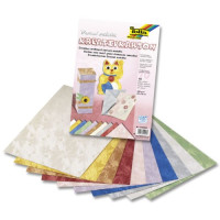 Набор дизайнерской бумаги Folia Creative Card Damask metallic, 230 г/м 23х33 см, Дамаск металлик, 10 листов