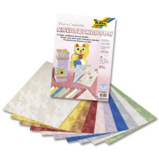 Набор дизайнерской бумаги Folia Creative Card Damask metallic, 230 г/м 23х33 см, Дамаск металлик, 10 листов