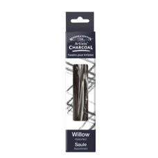 Набір натурального вугілля Winsor Newton Willow Charcoal, асорті (тонкий, середній, товстий), 12 шт