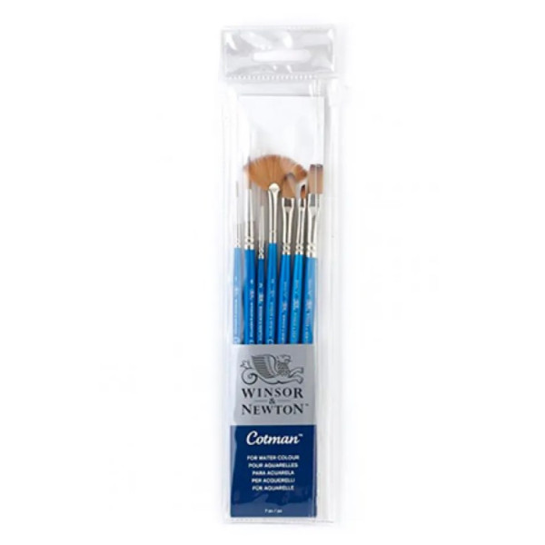 Набор кистей Winsor синтетика Ser. Cotman Brushes 7 кр.№1,6, л №2, п.№10, с.№3, в.№2