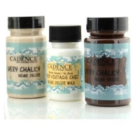 Набор меловой краски Cadence Very Chalky Home Decor №04: песчано-коричневый, шоколад (90 мл) + воск