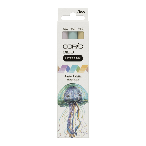Набір маркерів Copic Ciao Set "Layer Mix" (3 шт), Pastel Palette (BV00+BG01+YR20)
