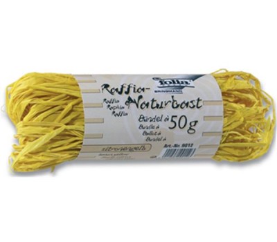 Рафія в мотках Folia Raffia-natural quality 50 гр, № 14 Banana yellow Бананово-жовтий