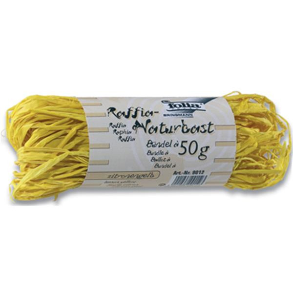 Рафия в мотках Folia Raffia-natural quality 50 гр, № 14 Banana yellow Бананово-желтый