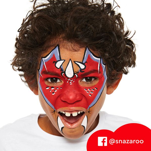 Набор для грима Snazaroo Dinosaur Dragon: 8 цветов, 1 губка, 1 кисточка, 2 трафарета, буклет