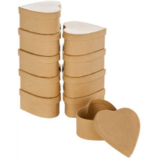 Бокс для декору Folia Small Cardboard Box Natural, Heart Серце, бежевий
