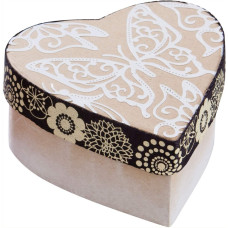 Бокс для декору Folia Small Cardboard Box Natural, Heart Серце, бежевий