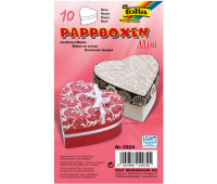 Бокс для декору Folia Small Cardboard Box Natural, Heart Серце, бежевий