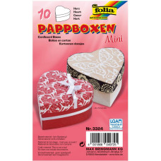 Бокс для декору Folia Small Cardboard Box Natural, Heart Серце, бежевий