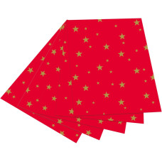 Картон для дизайна золотые звезды Folia Photo Mounting Board with gold stars 300 г/м2, 50x70 см, №20 Red Красный