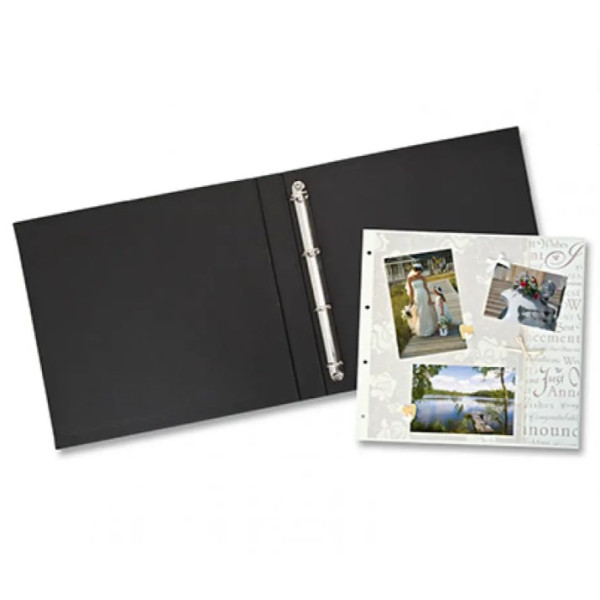 Картон для скрапбукінгу (заготівля для альбому) Folia Ring Binders 36,5x32,5х4 см, Black Чорний