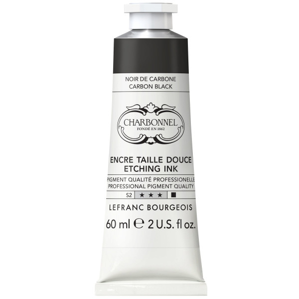 Офортна фарба Charbonnel Intaglio Etching Ink 60 мл №291 Carbone black Чорний карбоновий