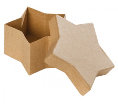 Бокс картонный для декора Folia Small Cardboard Box Natural, Star Звезда, бежевый
