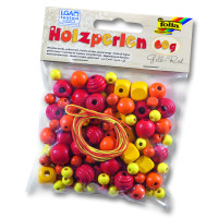 Бисер деревянный, Folia Wooden Beads, 60 гр, желто-оранжевый арт 22971