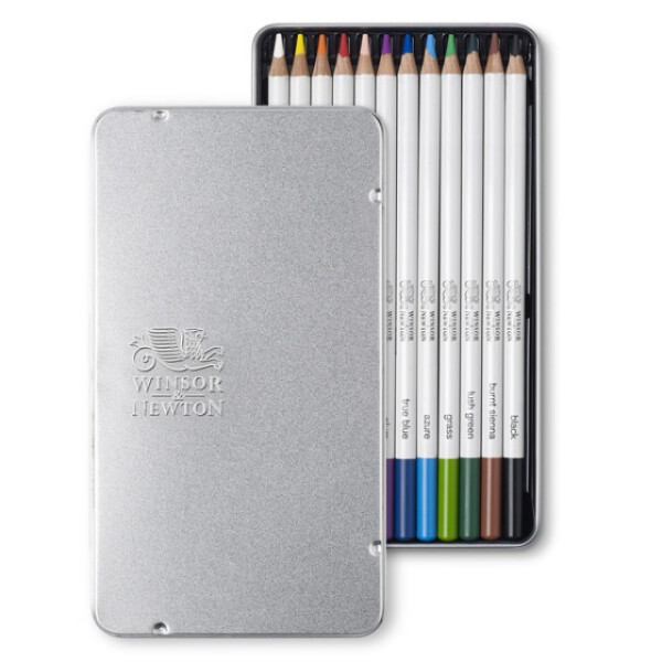 Набір акварельних олівців у металевому боксі Winsor Newton Studio, 12 шт.