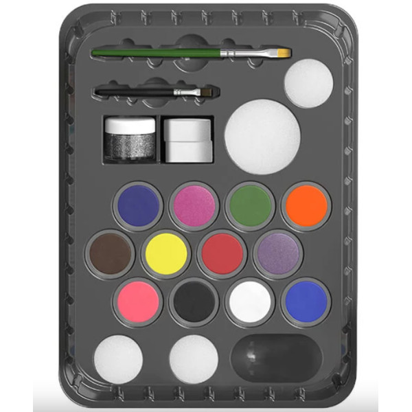 Набор красок для грима Snazaroo Ultimate Party Pack, 12 краски, 1 глитер, 2 кисти, 6 спонжей