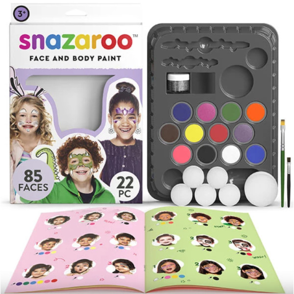 Набор красок для грима Snazaroo Ultimate Party Pack, 12 краски, 1 глитер, 2 кисти, 6 спонжей