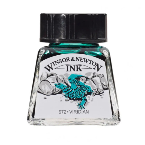 Тушь Drawing Inks Winsor Newton 14 мл № 692 Viridian (Виридиан)