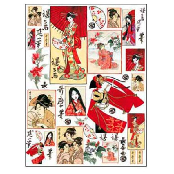 Карта для декупажу Японські картини розмір 50x70 см