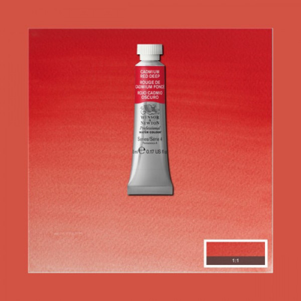 Фарба акварельна Winsor Professional Water Colour №097 Cadmium Red Deep (Кадмій Червоний темний) арт. 102097