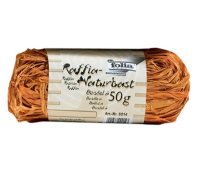 Рафия в мотках Folia Raffia-natural quality 50 гр, № 40 Orange Оранжевый