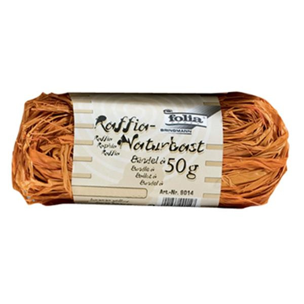 Рафія в мотках Folia Raffia-natural quality 50 гр, № 40 Orange Помаранчевий