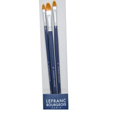 Набір пензлів синтетика Lefranc Fine Synthetic Brushes Set, 3 шт (№ 4, 8, 12)
