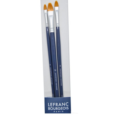 Набор кистей синтетика Lefranc Fine Synthetic Brushes Set, 3 шт (№ 4, 8, 12)