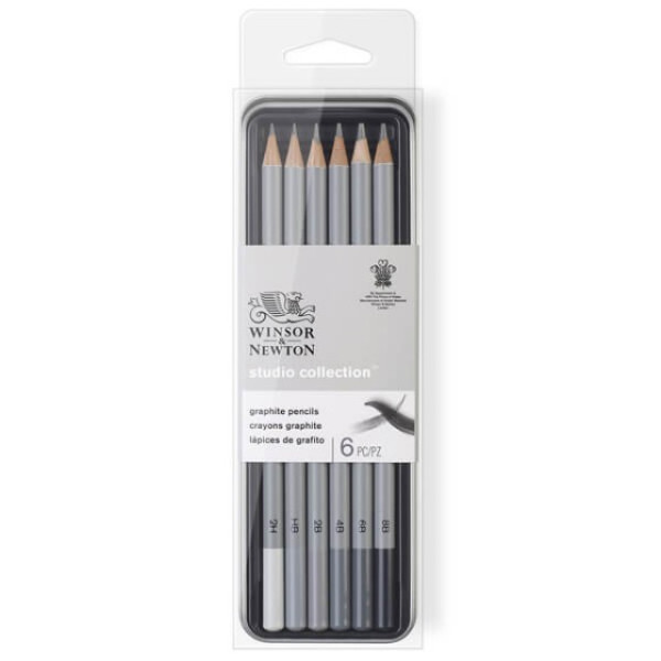 Набір графітних олівців Winsor Graphic pensil, 6 шт (B2,4,6,8,HB,2H)