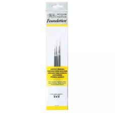 Набор кистей синтетика Foundation Acrylic Brushes (3 шт: круглые №1,3,5), короткая ручка