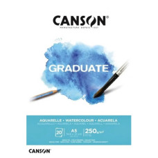 Альбом блок для акварелі, холодний прес Canson Graduate Watercolour 20 листів 250 г/м2, А5 14,8х21 см