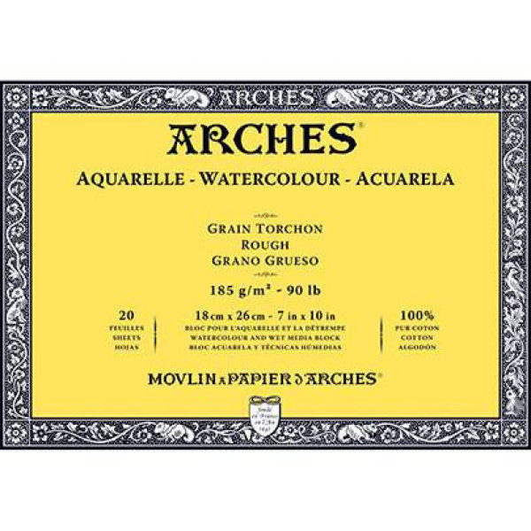 Альбом для акварелі Arches крупнозернистий Arches Rough Grain 185 гр/м2 18x26 см 20 аркушів