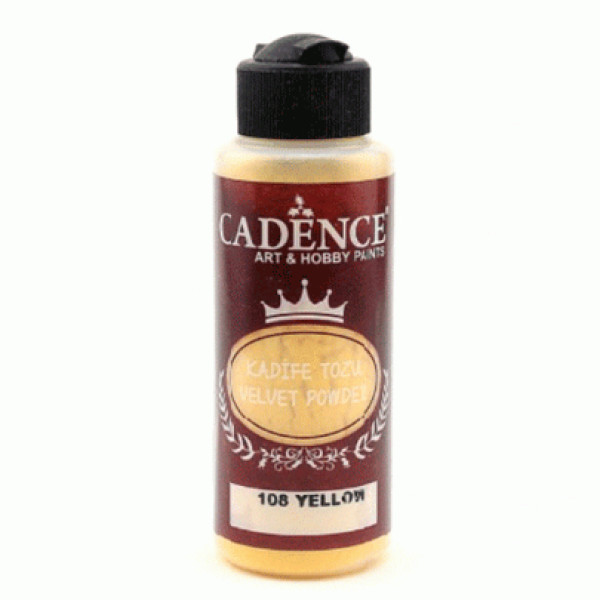 Пудра флок для нігтів оксамитова, Cadence 120 мл Жовтий