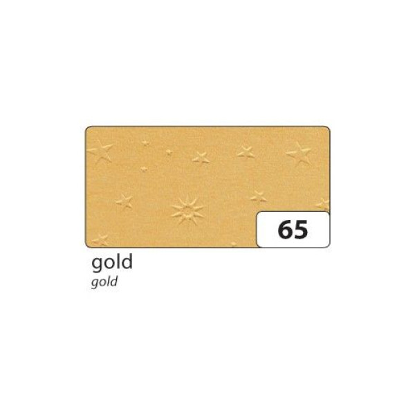 Картон с тиснением Звездочки Folia Textured Card Star Design, 220 г/м2, 50х70 см - №65 Золото