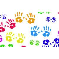 Калька прозора з малюнком Folia Transparent paper Young 115 гр, 50x70 см, Handprints Відбитки рук