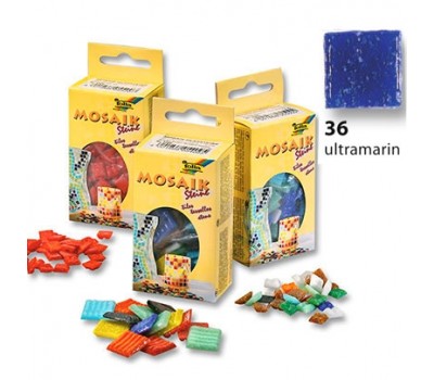 Мозаїка Folia Mosaic-glass tiles 200 г/м2, 10x10 мм, (300 шт), №36 Ultramarine (Ультрамариновий)